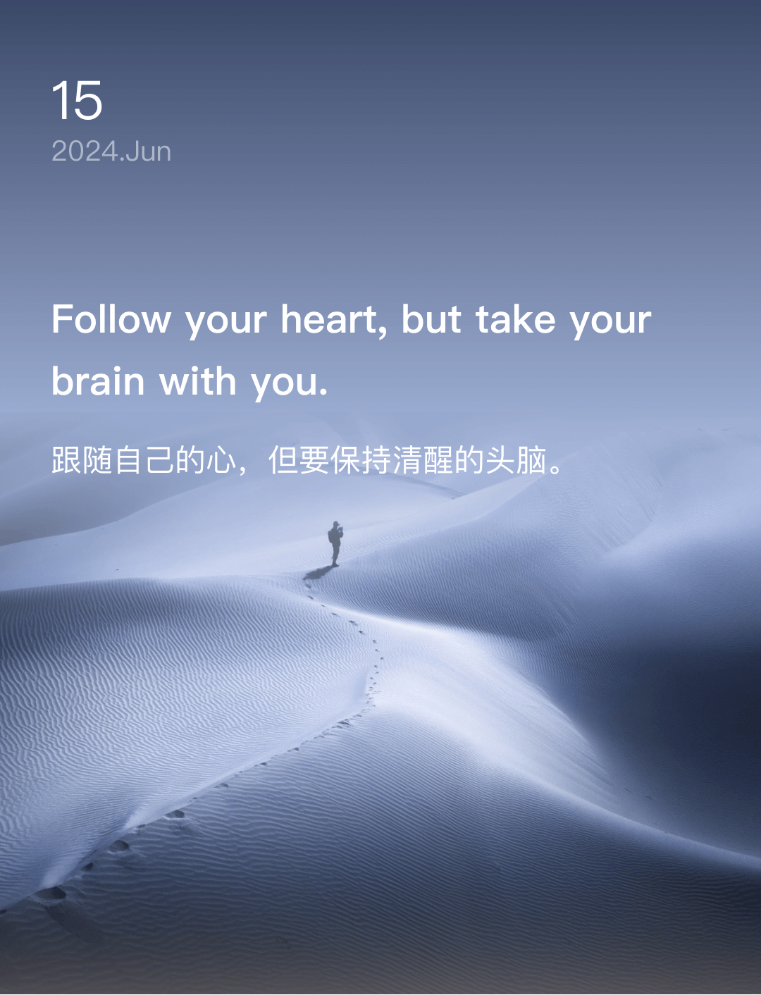 跟随自己的心，但要保持清醒的头脑。