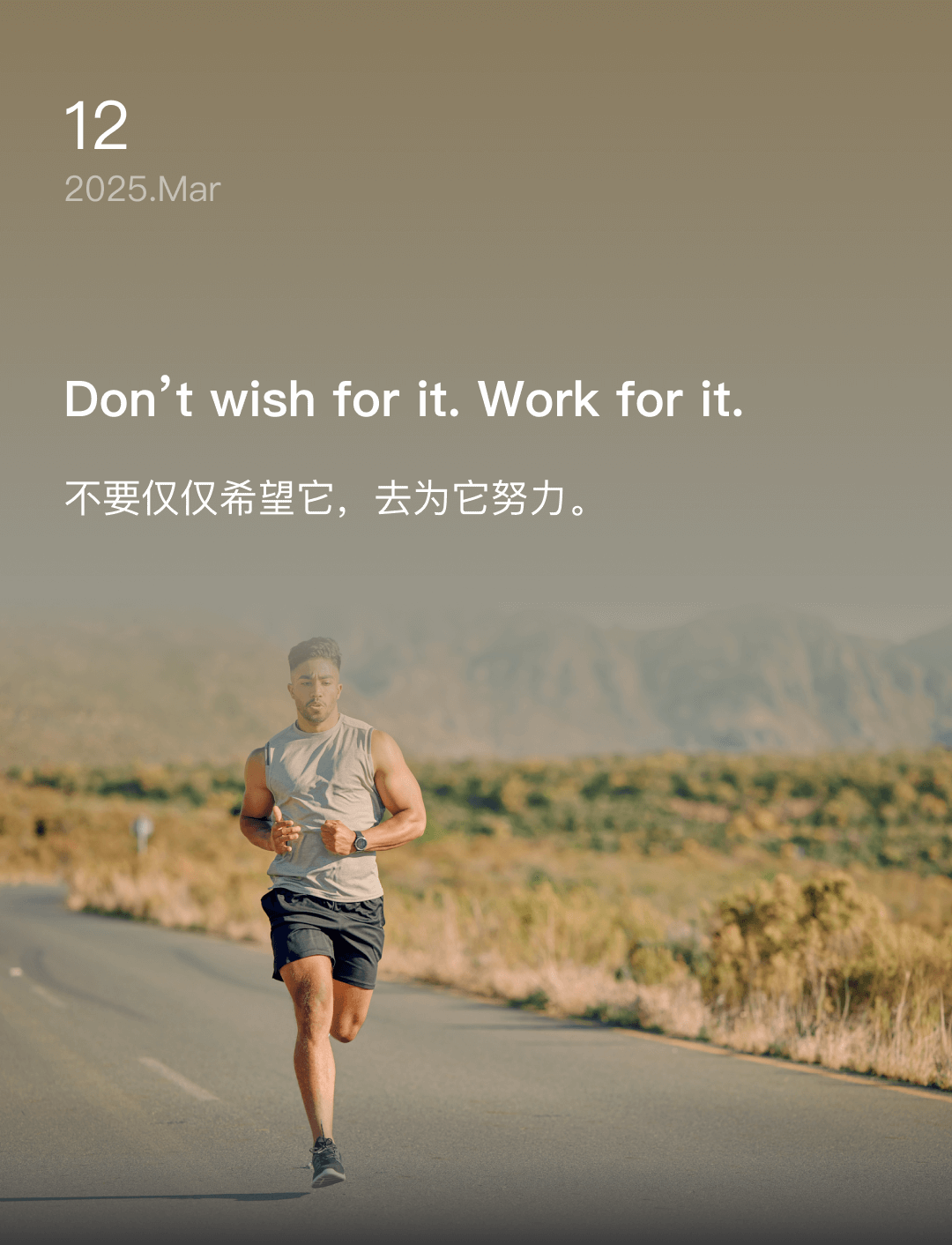 不要仅仅希望它，去为它努力。