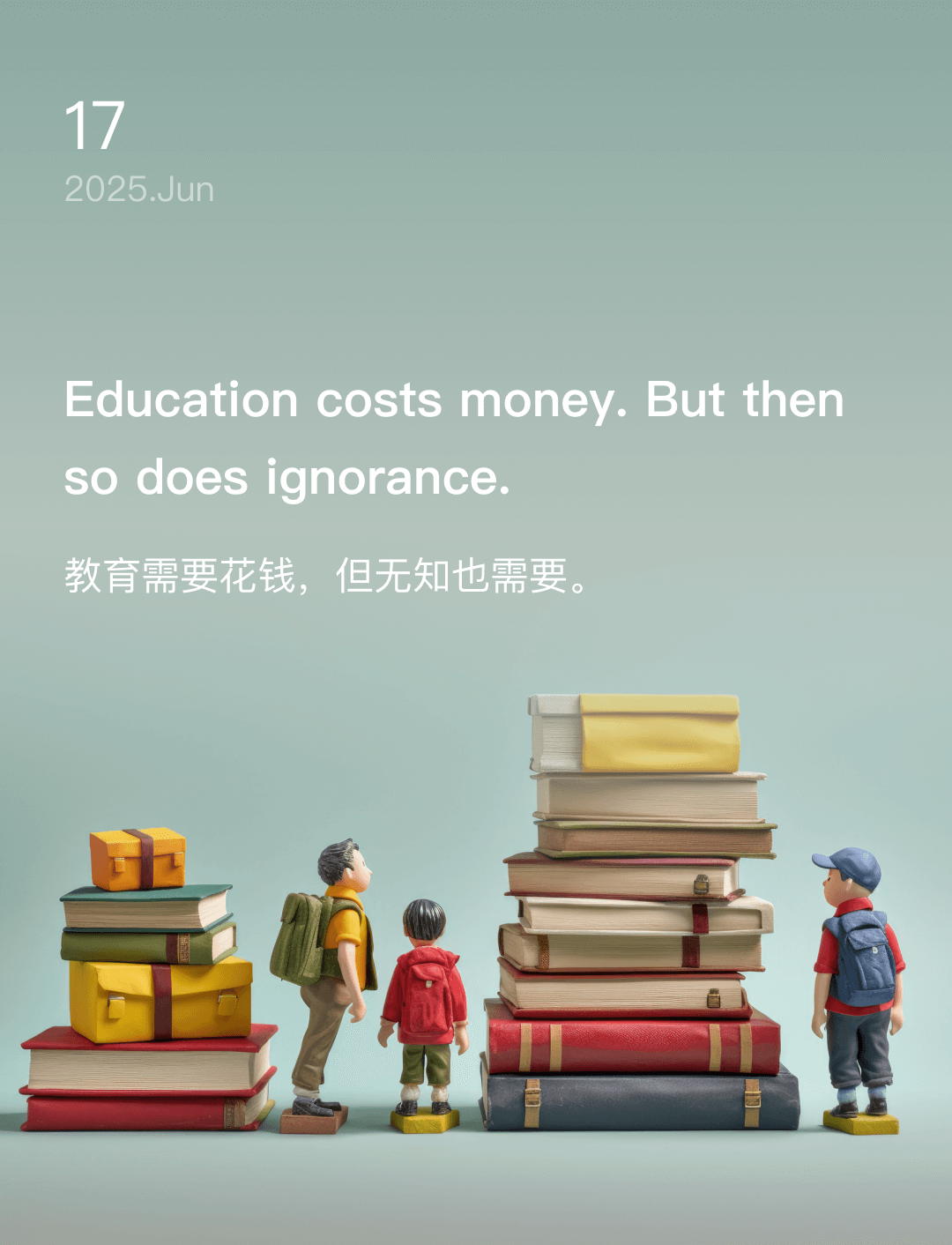 教育需要花钱，但无知也需要。